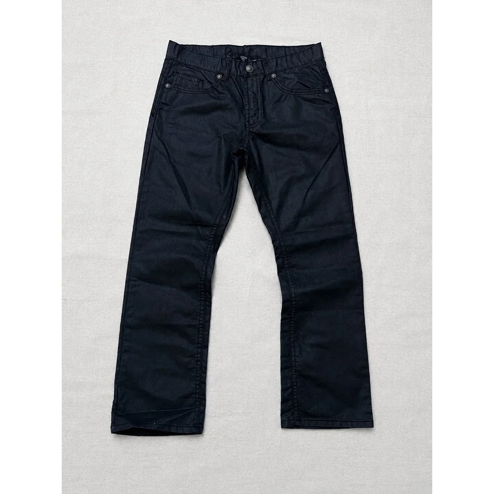 Royal Premium Coated Jeans Men's 32x30 Black Straight Stretch Casual Pants